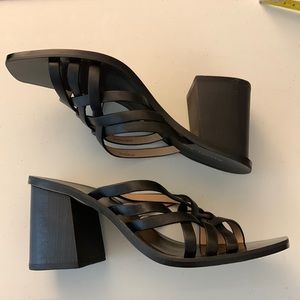 COPY - 🖤NEW! Rachel Zoe Black leather chunky heel mules, sturdy, well made! FRE…